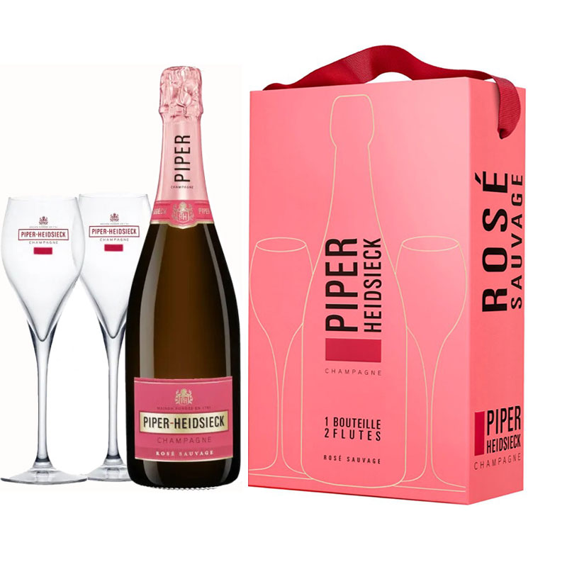 Piper-Heidsieck Rosé Sauvage 75CL met flutes