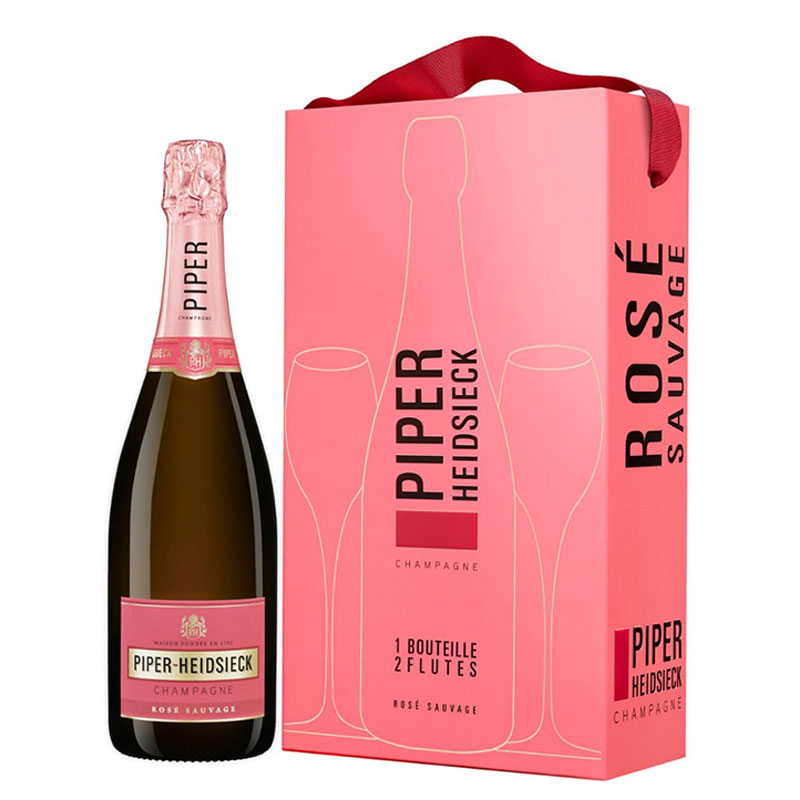 Piper-Heidsieck Rosé Sauvage 75CL met flutes