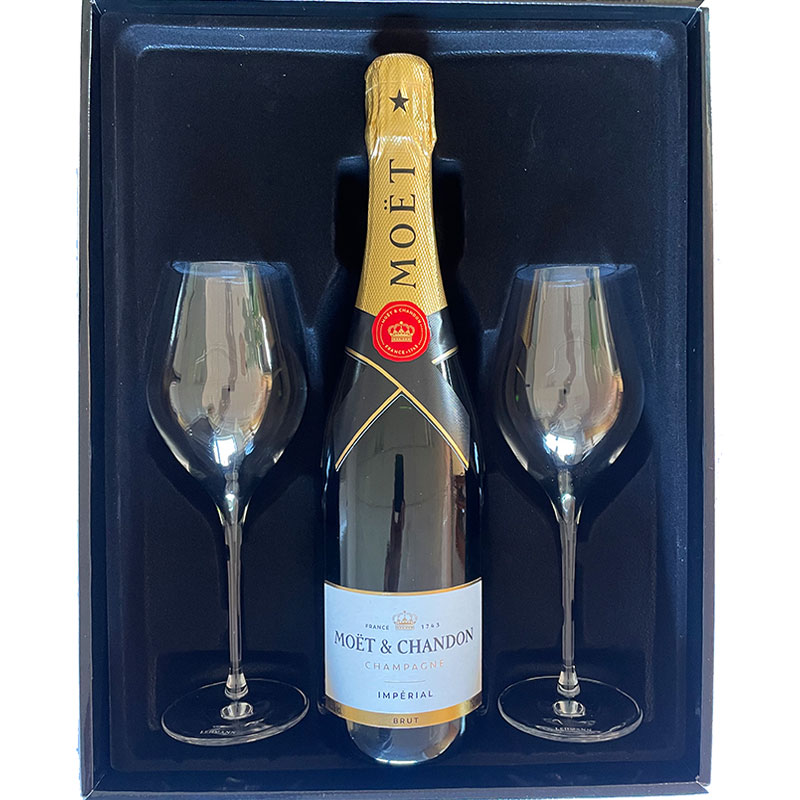 Moet & Chandon Brut Impérial in luxe geschenkdoos met glazen